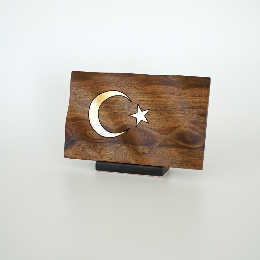 Ahşap Türk Bayrağı (Masaüstü)